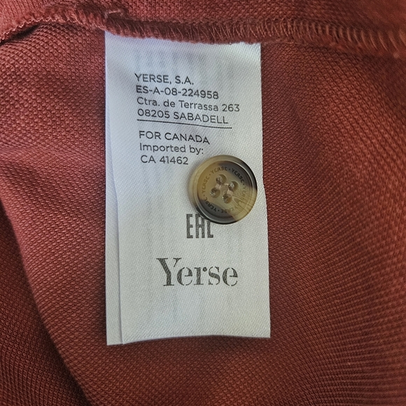 Yerse Terracotta (Rust Brown) V-neck Button-Up Shirt Size XL - Picture 7 of 13